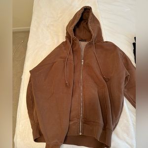 Brown Brandy Melville zip-up